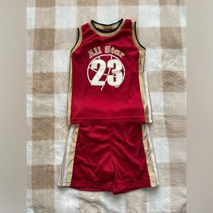 Red and Gold All Star Jersey Set 3T size